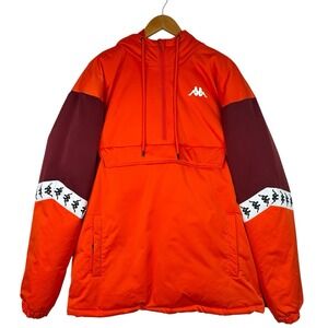 Kappa 222 Banda Daben Mens‎ Hooded Padded Jacket Anorak Parka Coat XXL Orange